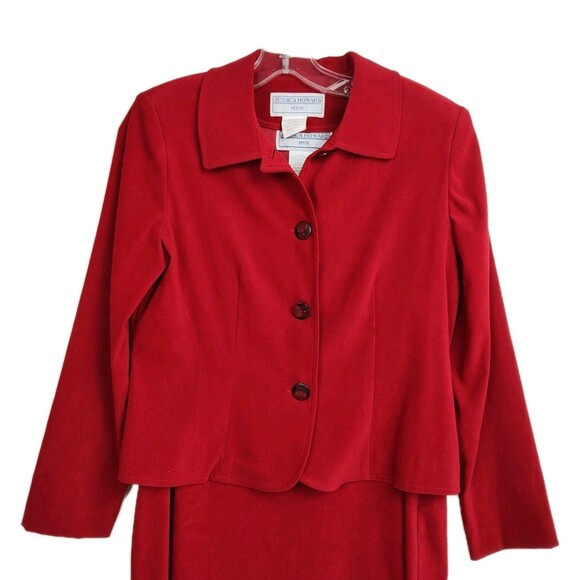 VTG Jessica Howard Suit Dress & Jacket Women's 6 Red Button-Up New Old Stock - Picture 8 of 16